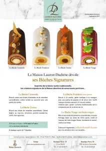 Inspirées de la bûche roulée traditionnelle, les créations signatures de la Maison Laurent Duchêne dévoilent de savoureuses partitions.