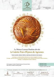 Nouvelle création pour l'épiphanie 2018 de la Maison Laurent Duchêne : la Galette Pain d'Epices & Agrumes